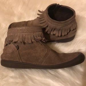 OKAIDI GIRLS LEATHER MOCCASINS WESTERN STYLE BOOTS
